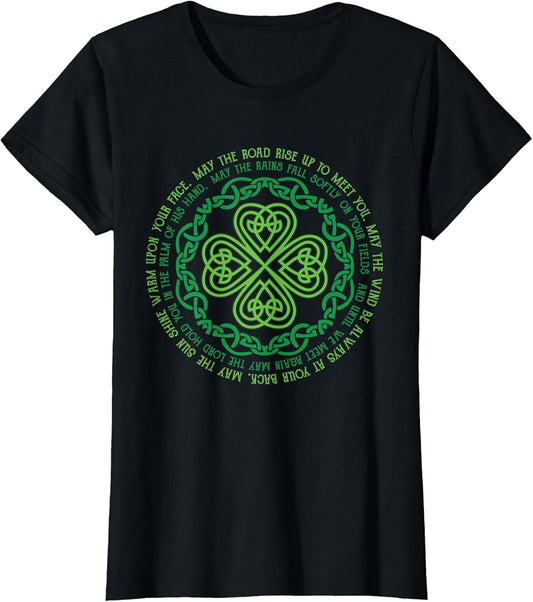 Irish Blessing Celtic Knot & 4-Leaf Clover Luck