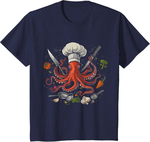 Chef Octopus Octopus Funny Cooking Sous Chef Cook