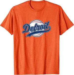 Detroit Vintage Baseball Throwback Retro Design