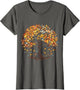 Fall Autumn Falling Leaves with Tree and Butterfly