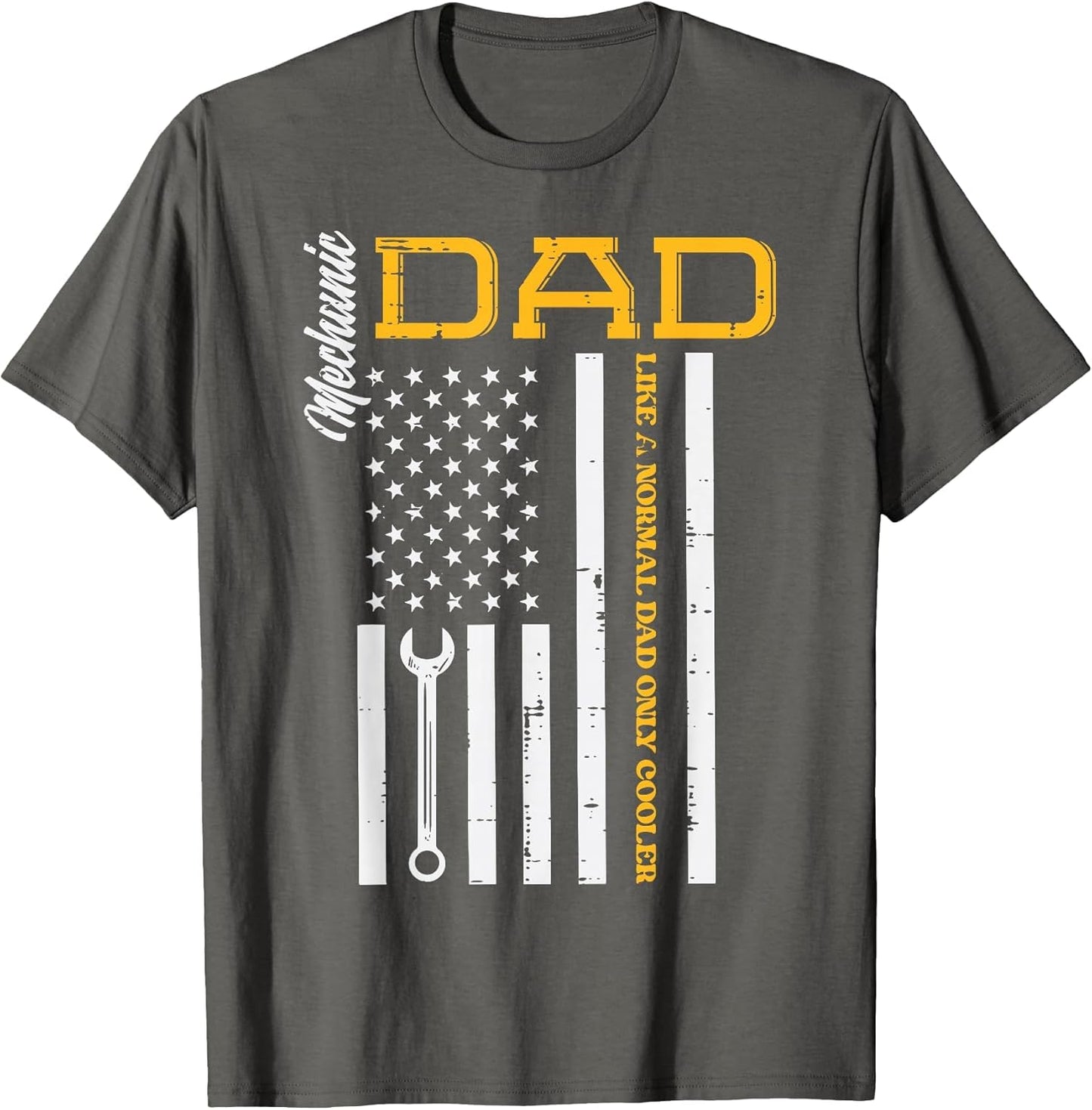 Mechanic Dad Like Normal US Flag Patriotic Daddy Papa Men