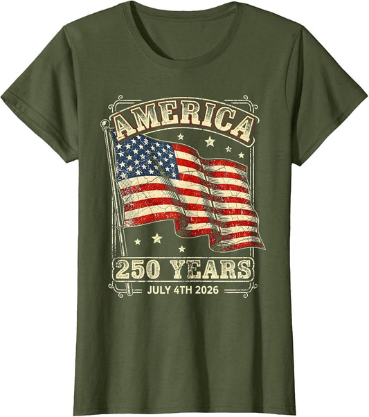 Vintage America 250 Years 1776-2026 250th Birthday 4th July