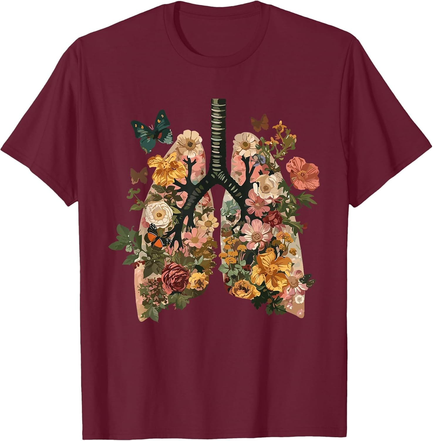 Lungs Made of Flowers - Blossoming Respiratory Beauty