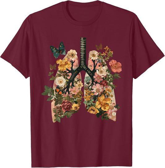 Lungs Made of Flowers - Blossoming Respiratory Beauty