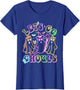 Retro Lets Go Ghouls Halloween Spooky Ghost Colorful Glowing