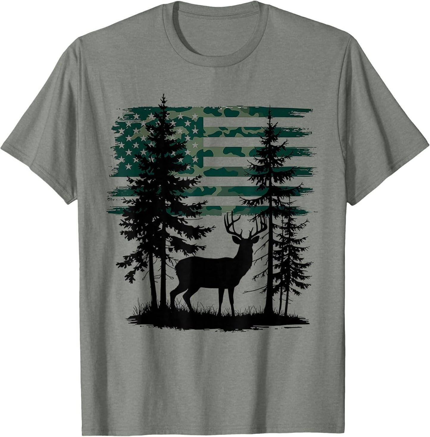 Men Kids Boys Hunting Shirt Deer Hunters Toddler Camo Flag