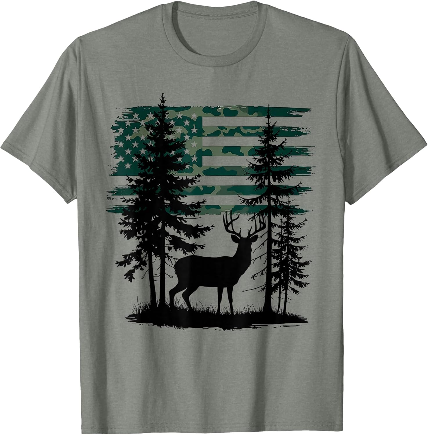 Men Kids Boys Hunting Shirt Deer Hunters Toddler Camo Flag