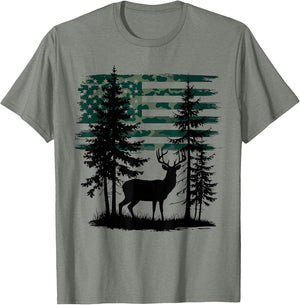 Men Kids Boys Hunting Shirt Deer Hunters Toddler Camo Flag
