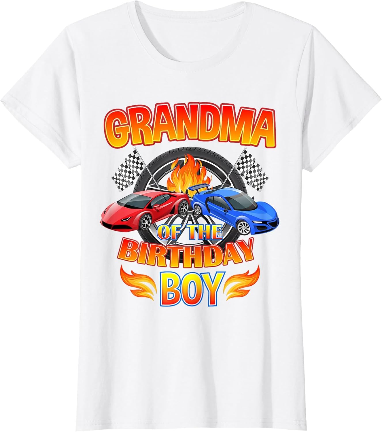 Grandma of The Birthday Boy Fire Race Supercar Party Black