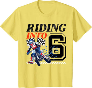 Kids Dirt Bike Riding into 6 Years Motocross 6th Birthday Party