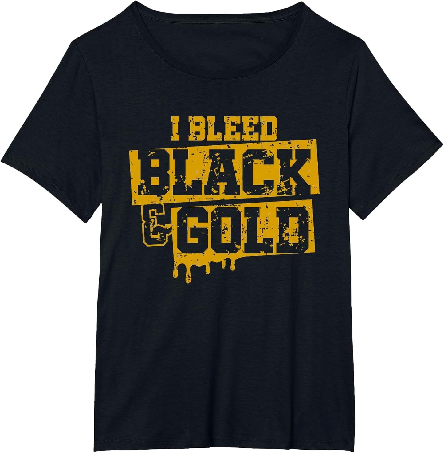 I Bleed Black and Gold Game Day Group School Football Sports