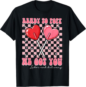 Valentines Day Labor Delivery Nurse Pop Scrub Top Women