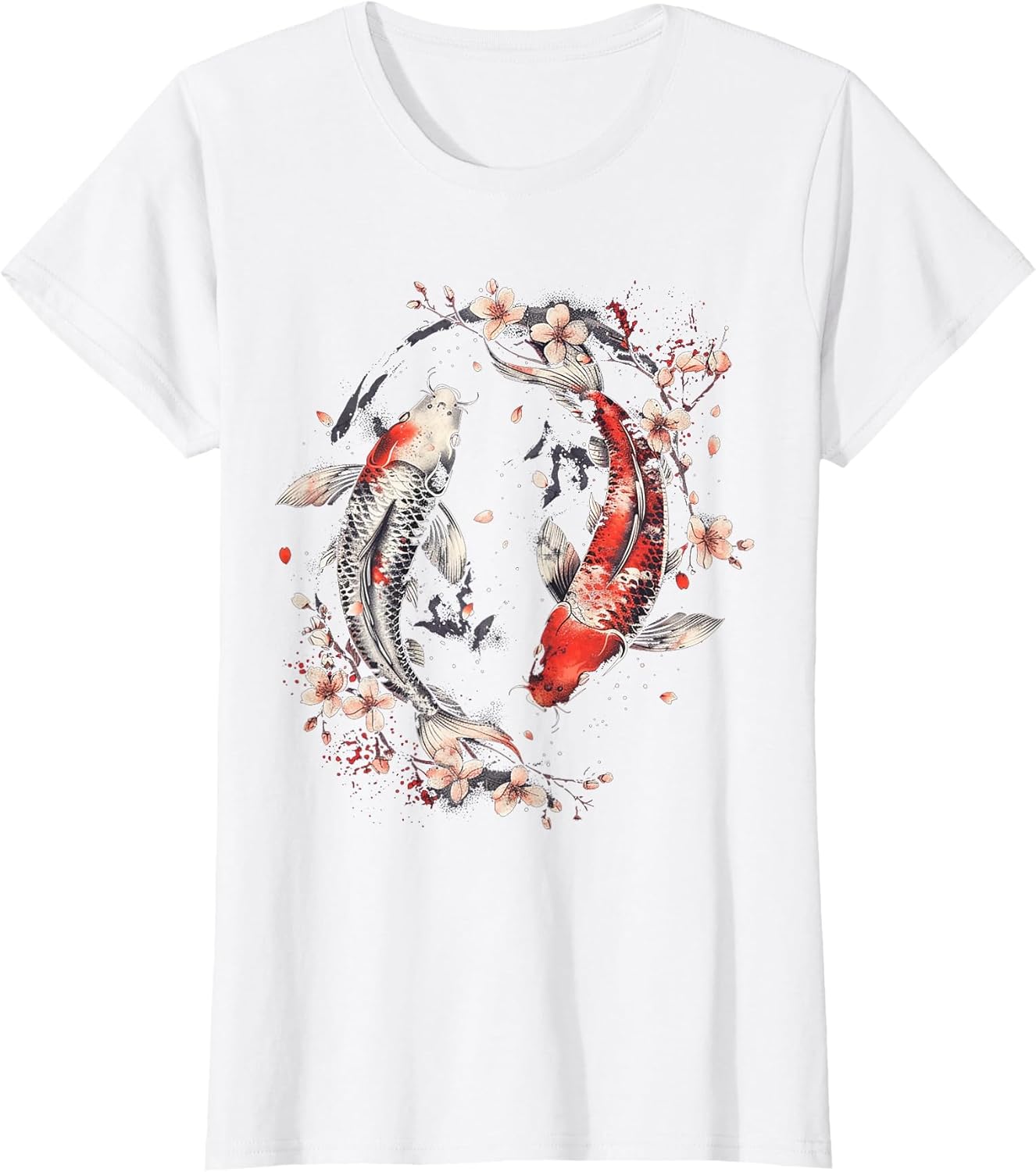 Cherry Blossom Koi Carp Fish Japanese Sakura Graphic Art
