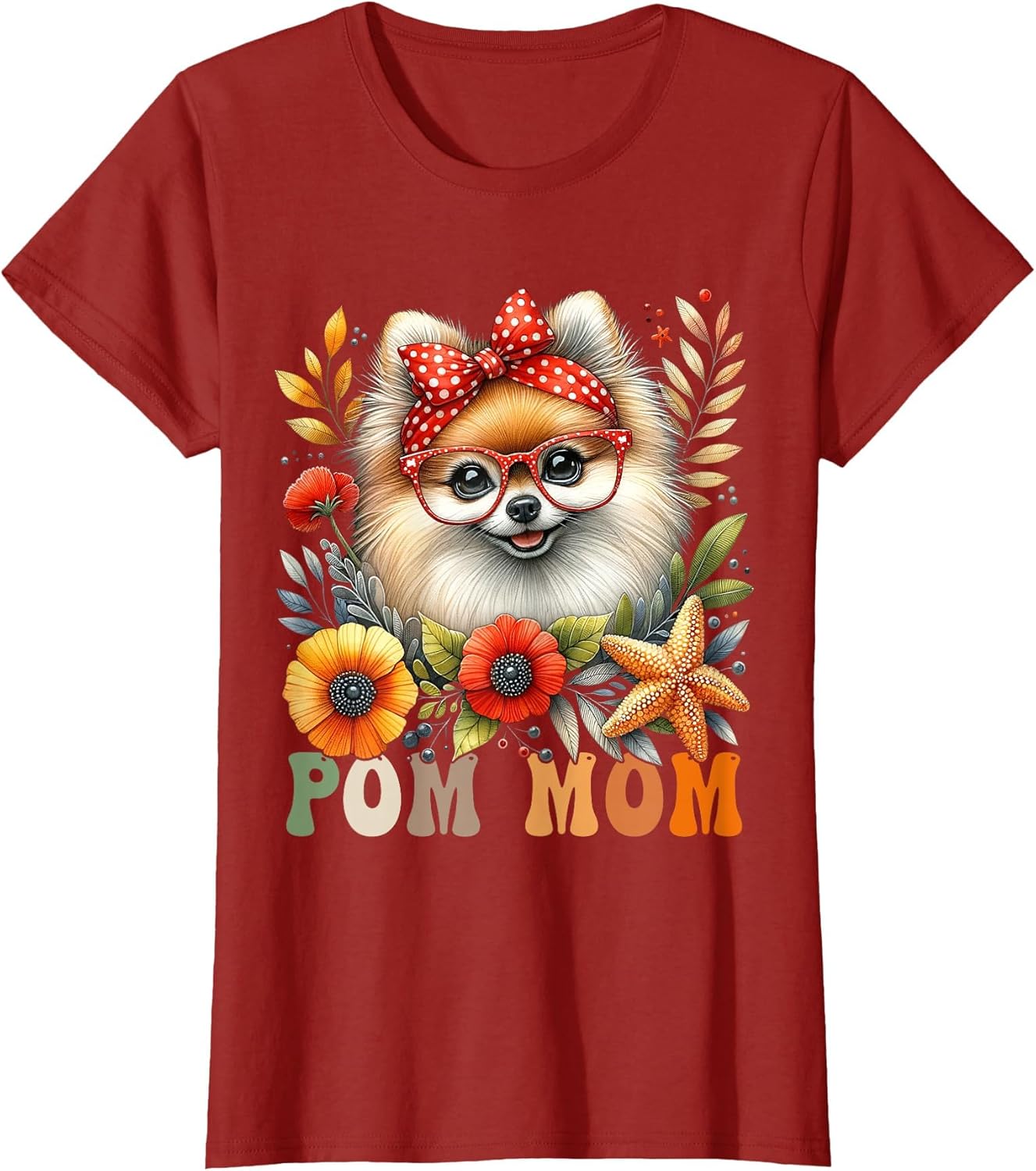 Pomeranian Mom Dog Lover Mother's Day Retro Floral Women