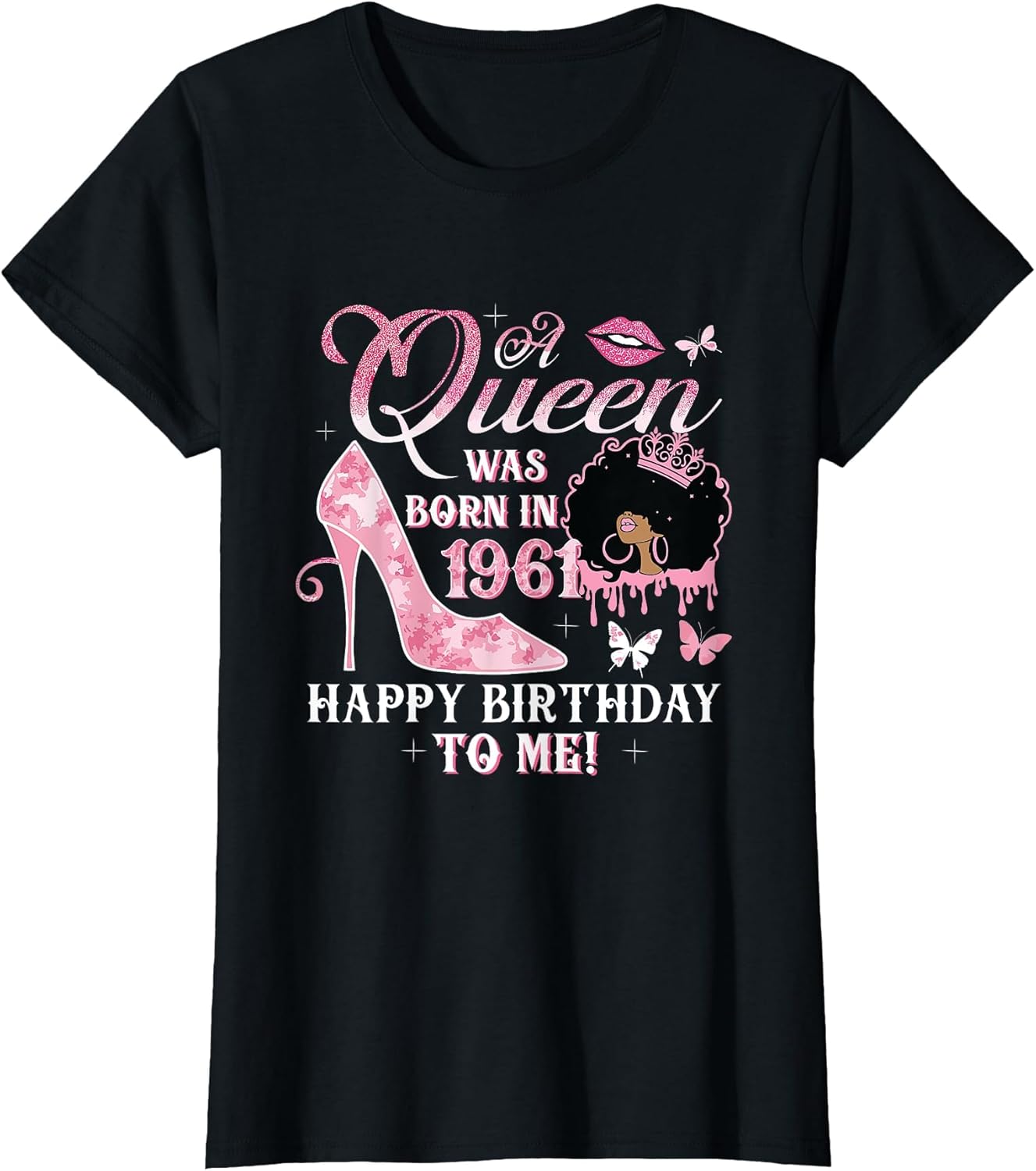 A Queen was Born in 1961 Black Woman Birthday Afro Girl