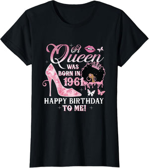 A Queen was Born in 1961 Black Woman Birthday Afro Girl