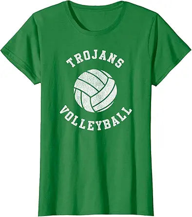 Trojans Volleyball Retro Distressed Team VB Graphic