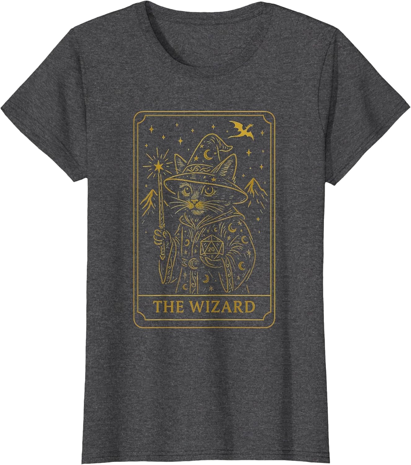 RPG Gamer Wizard D20 Dice Nerdy Geek Cat Men Women Kids