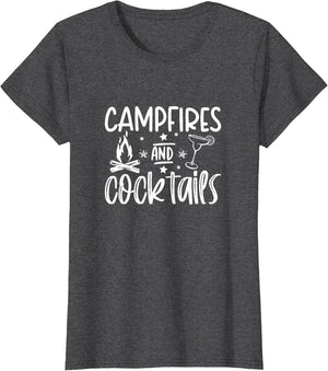 Campfires and Cocktails Funny Camper Camping Funny Drinking