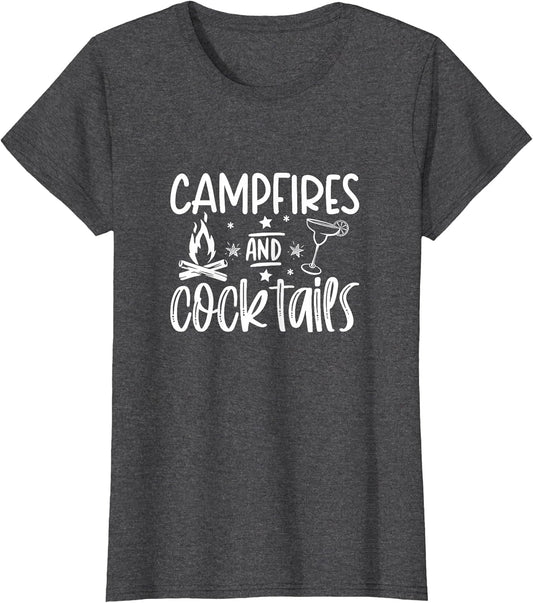 Campfires and Cocktails Funny Camper Camping Funny Drinking
