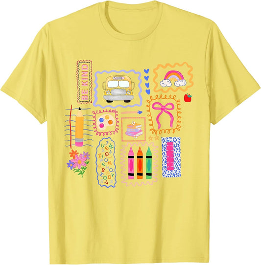 Colorful Doodle Back to School Preppy Student Teacher Women
