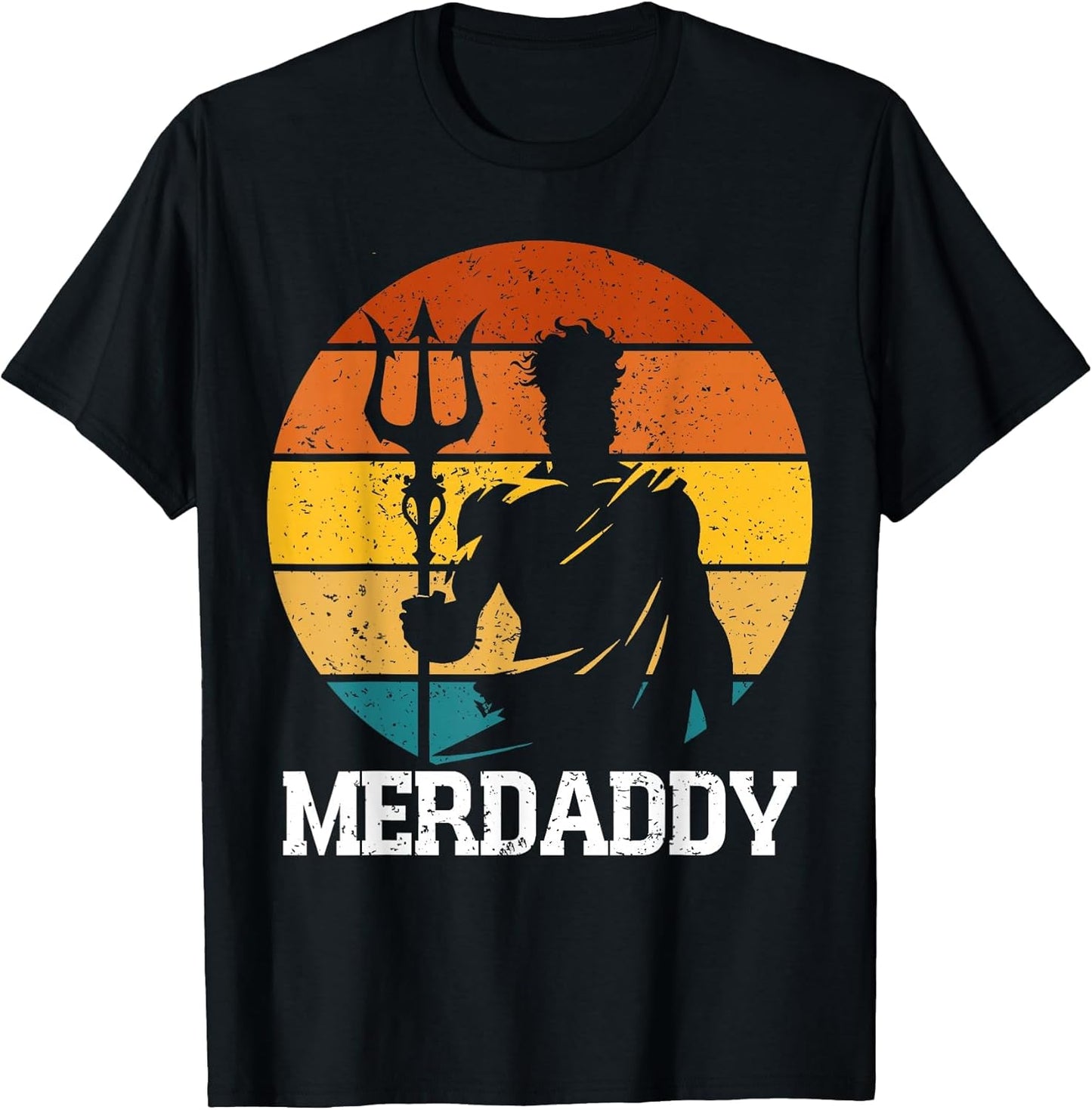 Retro Merdaddy Security Merman Mermaid Merdad Father's Day