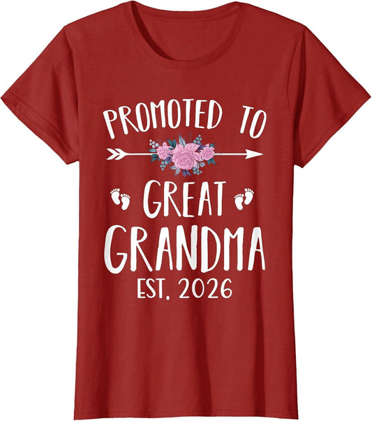 Promoted to Great Grandma Est 2026 New Great Grandmother