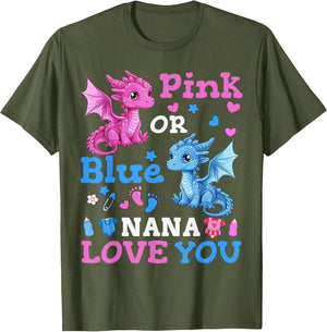 Pink Or Blue Nana Loves You Cute Baby Dragon Gender Reveal