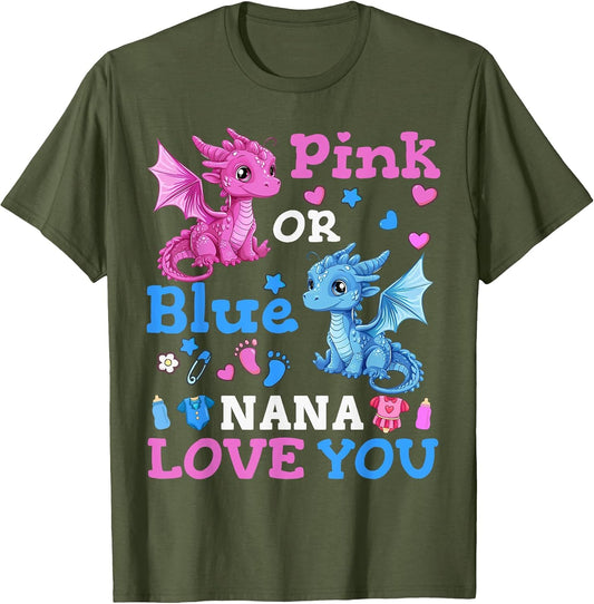 Pink Or Blue Nana Loves You Cute Baby Dragon Gender Reveal