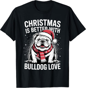 Cute Xmas Puppy Dog Christmas is Better with Bulldog Love
