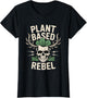 Plant Based Rebel Vegan Skull Design Funny Vegetarian