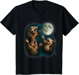 Three Possum Moon 3 Opossum Funny Weird Cursed Meme Cute