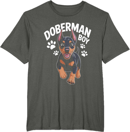 Doberman Boy Cute Cartoon Dog Owners Doberman Pinscher