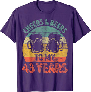 Funny Old Drinker 43th Shirt Cheers and Beers to My 43 Years