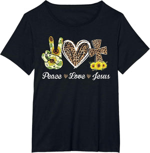 Leopard Peace Love Jesus Lovers Christ Cross Hippie