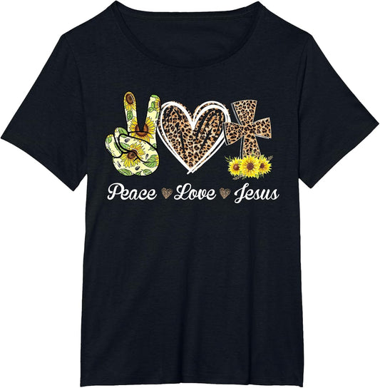 Leopard Peace Love Jesus Lovers Christ Cross Hippie