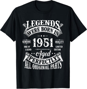 75th Birthday Shirt Vintage Born in 1951 75 Years Old B-Day