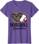 Baseball Grandma Funny Leopard Heart Proud Baseball Grandma
