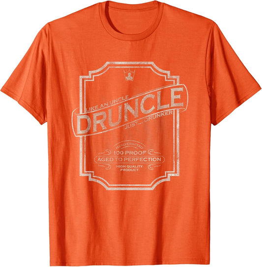 DRUNCLE Vintage Weathered Whiskey Label Design T Shirt