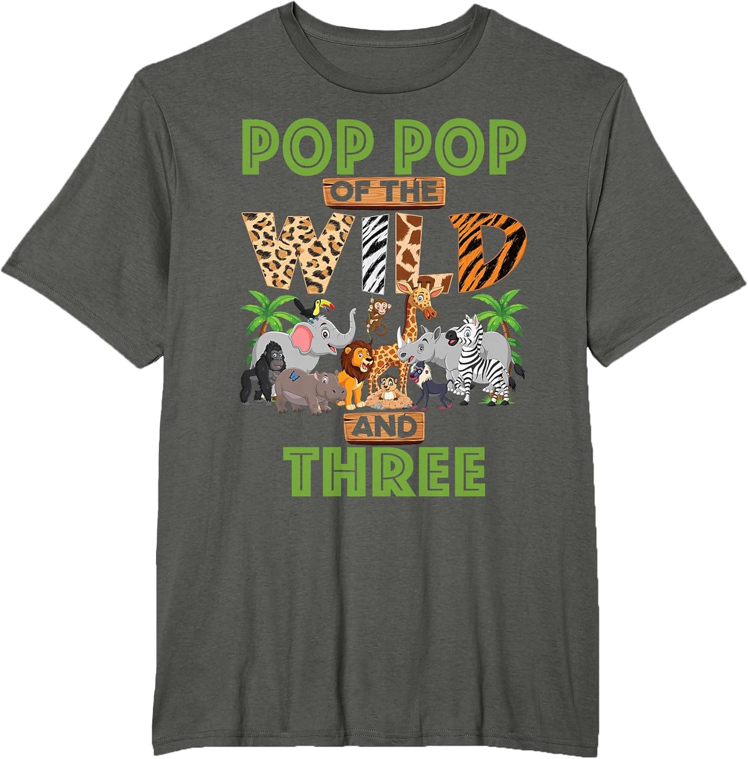 3rd Birthday Zoo Safari Jungle Pop Pop of The Wild and Three