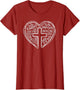 Easter Christian Heart Shirt Jesus is Love Word Heart Cross