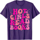 Retro Groovy Pink Hot Girls Read Books Librarian Book Lovers