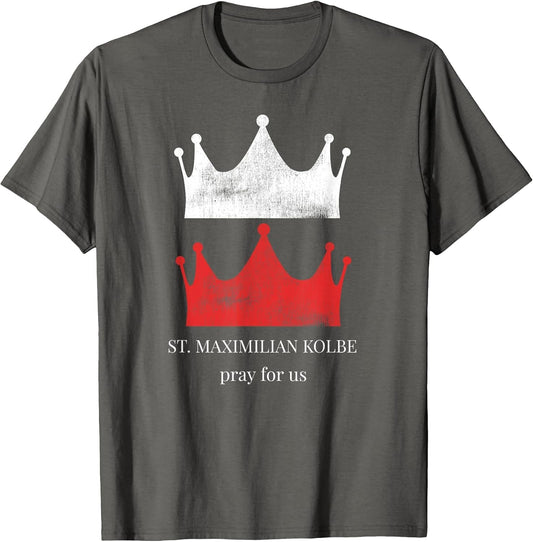 St. Maximilian Kolbe Vision Two Crowns Red White Pure Martyr