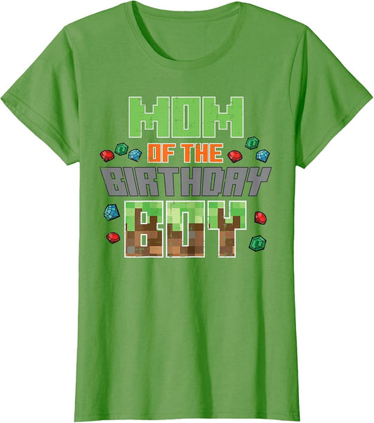 Mom of Birthday Boy Pixel Gaming Bday Party Women