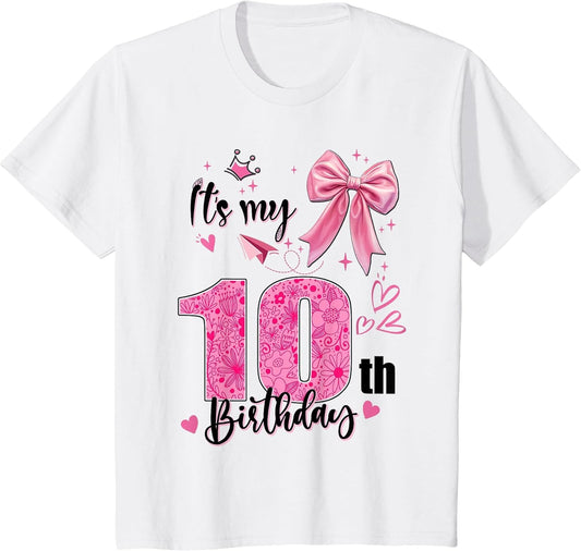 It's My 10th Birthday | Coquette Bow 10 Year Old Birthday
