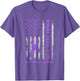 Purple Ribbon Nobody Fights Alone USA Flag Rett Syndrome