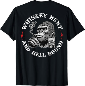 (On Back) Whiskey Bent Hell Bound Funny Monkey