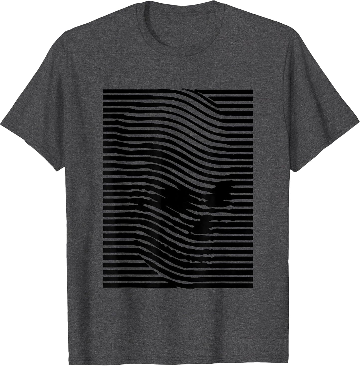 Optical Illusion Skull Stripes Effect & T Shirt Design