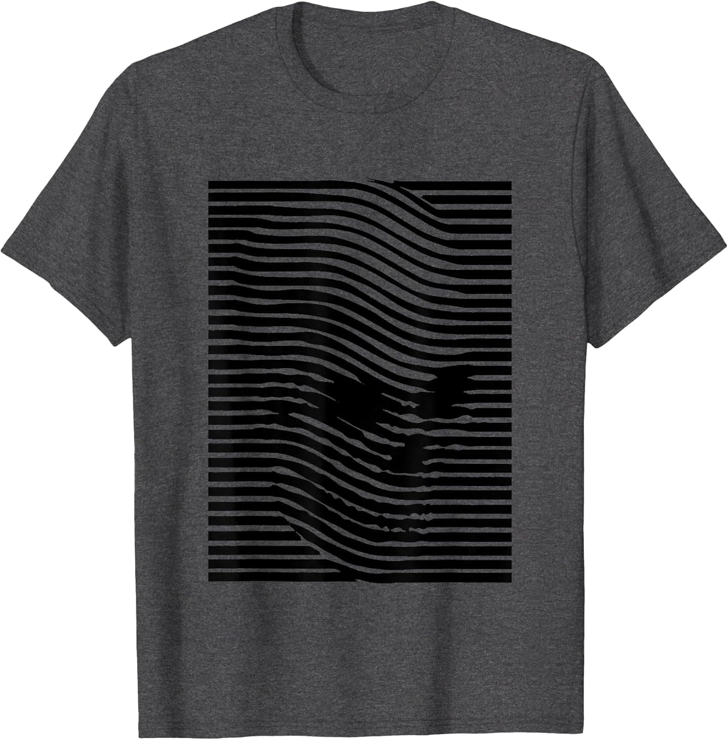 Optical Illusion Skull Stripes Effect & T Shirt Design