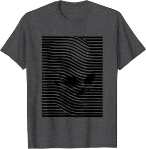 Optical Illusion Skull Stripes Effect & T Shirt Design